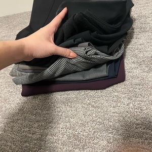 12 pairs of dress pants and one dress skirt